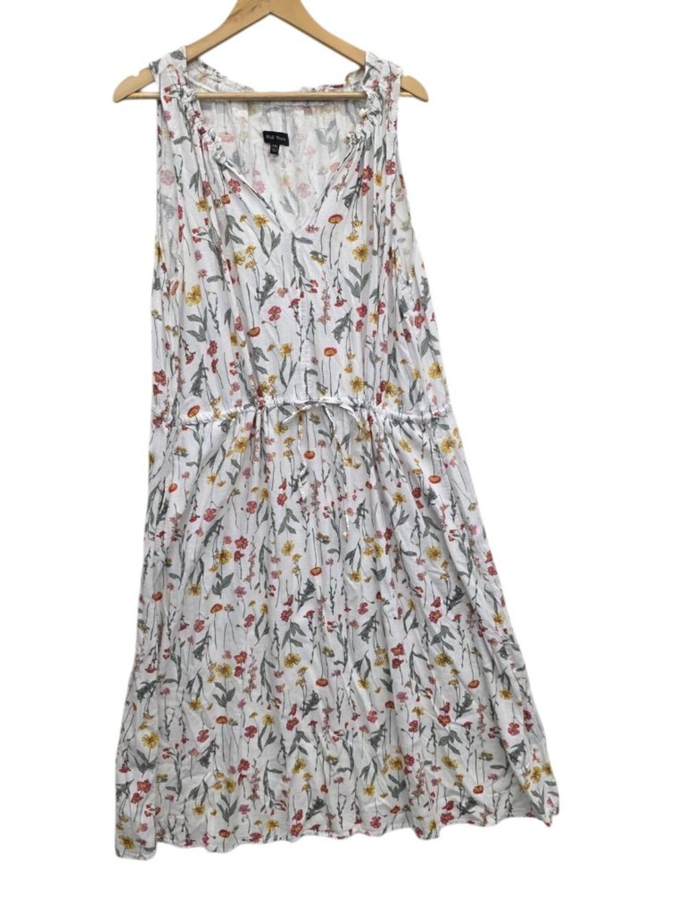 Well Worn Ladies' Long Floral Tie Linen Blend Dress Size XXL
